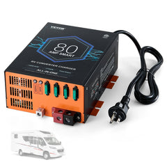 VEVOR RV Converter, 80 Amp, 110V AC to 12V DC RV Power Converter Battery Charger with 4 Stage Smart Charging 13V to