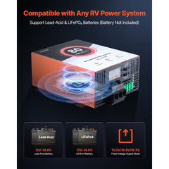 VEVOR RV Power Converter, 80 Amp, 110V AC to 12V DC RV Converter Battery Charger, Multi Stage Smart Charging, 13V to