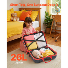 VEVOR Ride-on Luggage, 26 L Capacity, 18 Inches Tow Along Toddler Carry on Luggage with Wheels, Adjustable Shoulder