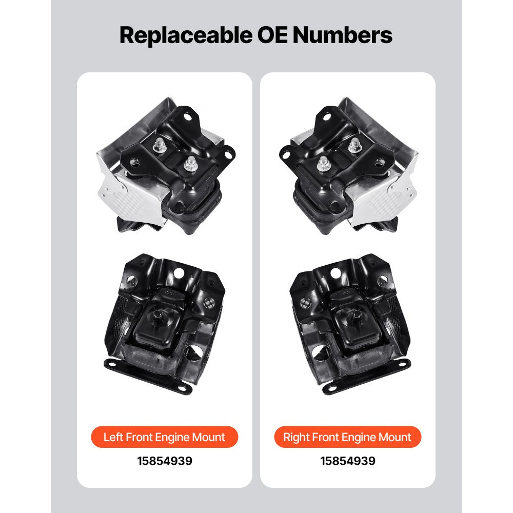 VEVOR Engine Motor Mount Kit Replacement, Set of 2, Compatible with 2007-2013 Chevrolet Silverado 1500 5.3L V8, Replace