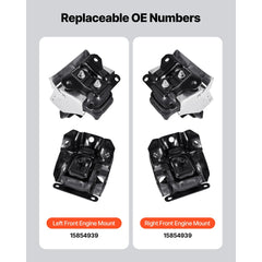VEVOR Engine Motor Mount Kit Replacement, Set of 2, Compatible with 2007-2013 Chevrolet Silverado 1500 5.3L V8, Replace