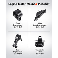 VEVOR Engine Motor Mount and Transmission Mount Kit Replacement, Set of 4, Compatible with 2008-2010 Chrysler Town &