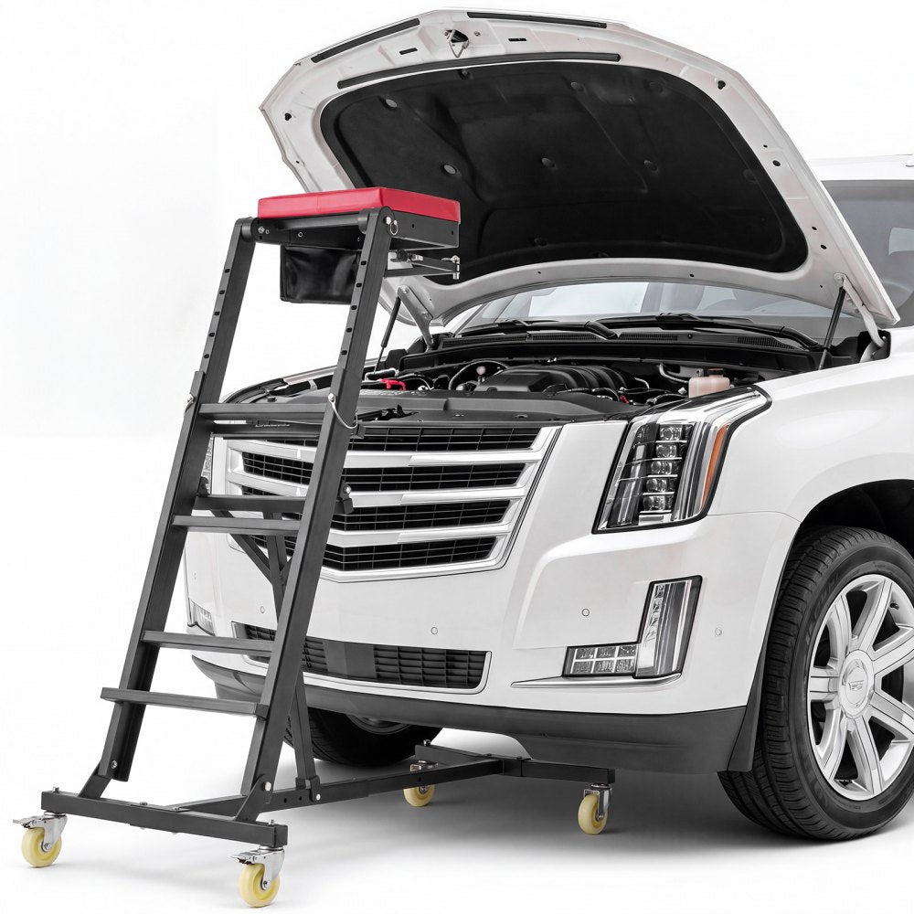 VEVOR Top Automotive Creeper 48"-64" Adjustable with Folding Mechanical Arm, Foldable High Top Engine Creeper, 400LBS