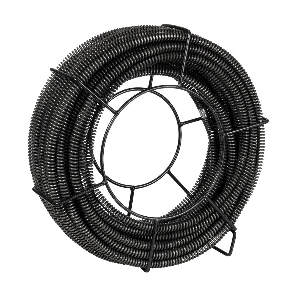 VEVOR Drain Cleaning Cable 100 FT x 5/8 Inch, Professional Sectional Drain Cleaner Cable with 7 Cutters for 0.8" to