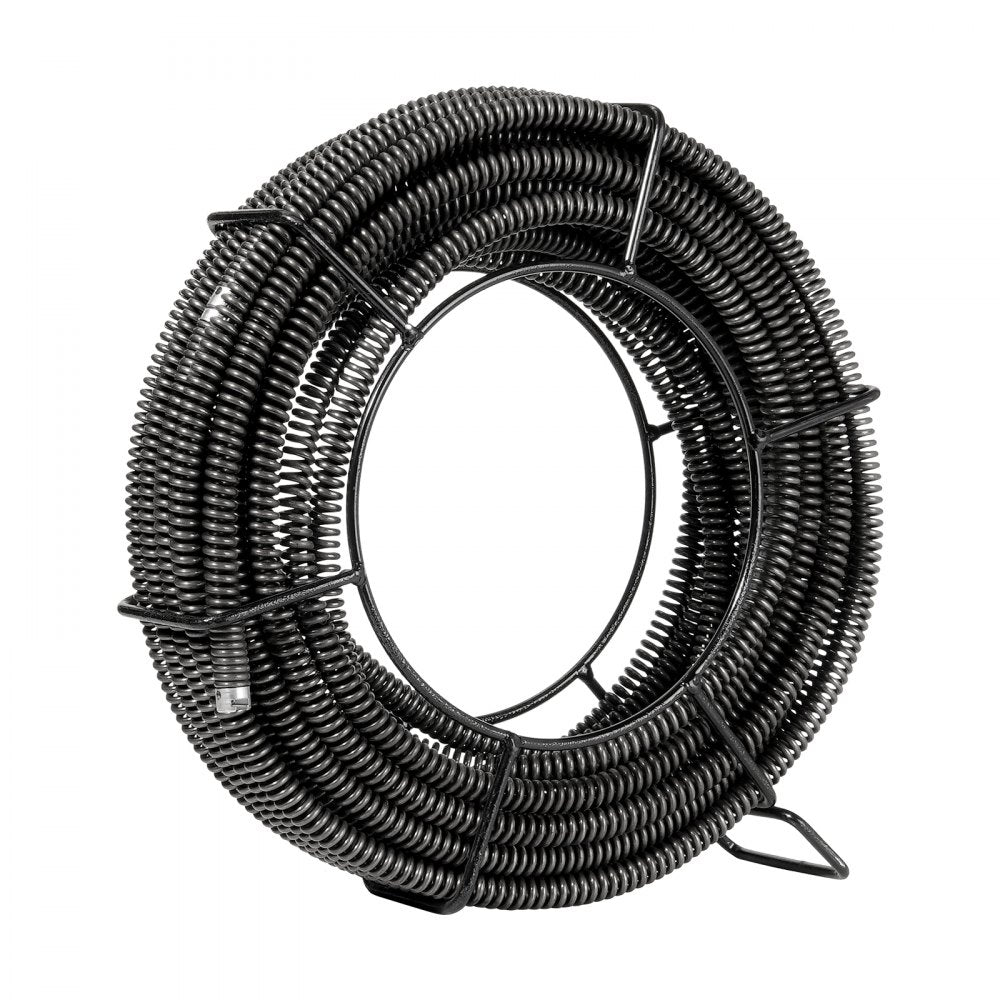 VEVOR Drain Cleaning Cable 66 FT x 5/8 Inch, Professional Sectional Drain Cleaner Cable with 7 Cutters for 0.8" to 3.9"