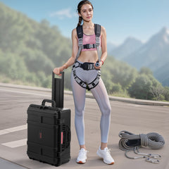 VEVOR Weatherproof Hard Case, Heavy Duty Protective Dry Box Case with Pre-Cut Foam, Wheels & Retractable Pull Handles
