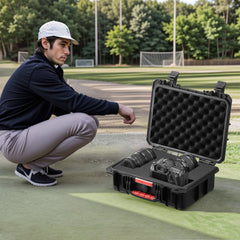 VEVOR Weatherproof Hard Case, Heavy Duty Protective Dry Box Case with Pre-cut Foam, and Retractable Pull Handles for
