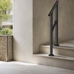 VEVOR Handrails for Outdoor Steps, 1-2 Step Stair Hand Rail Kit, Transitional Carbon Steel Railings with Installation