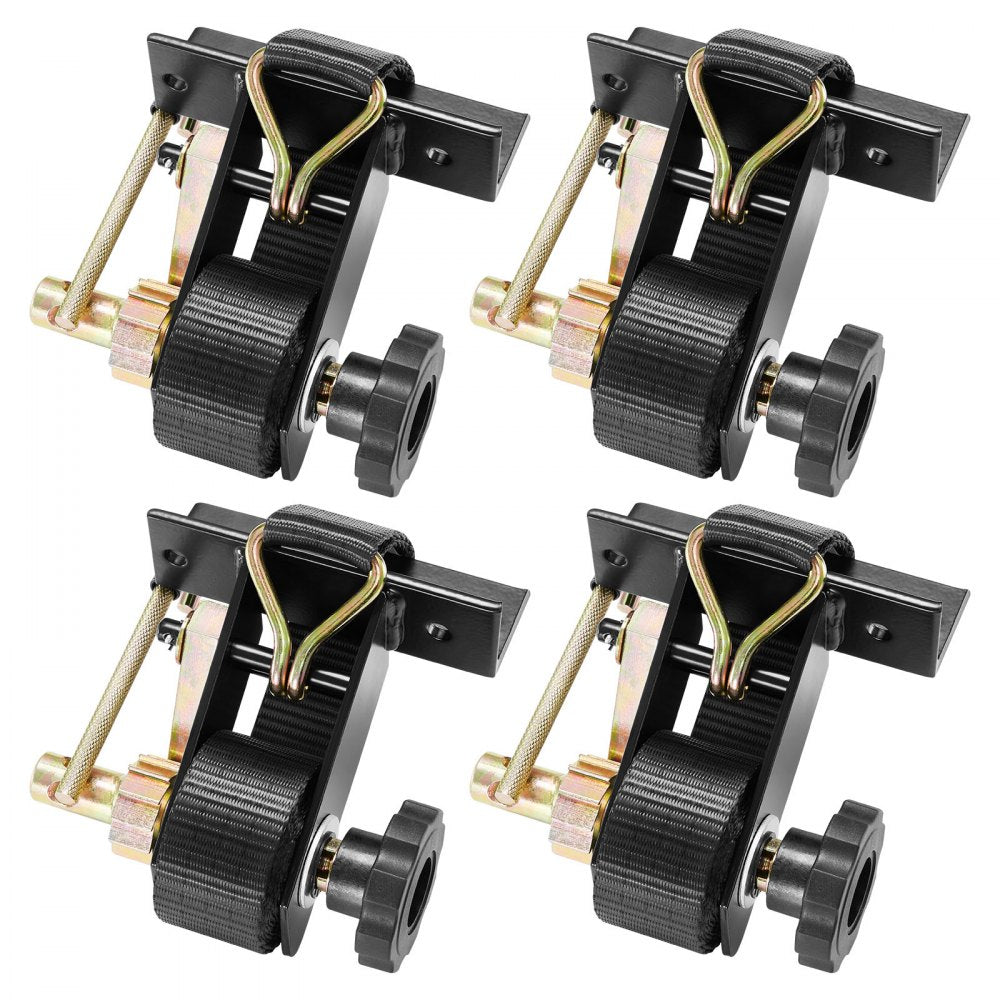 VEVOR Ladder Rack Ratchet Straps, Black Square Tube Mount, 1.5 in Wide x 7.4 ft Long Black Ladder Rack Straps with