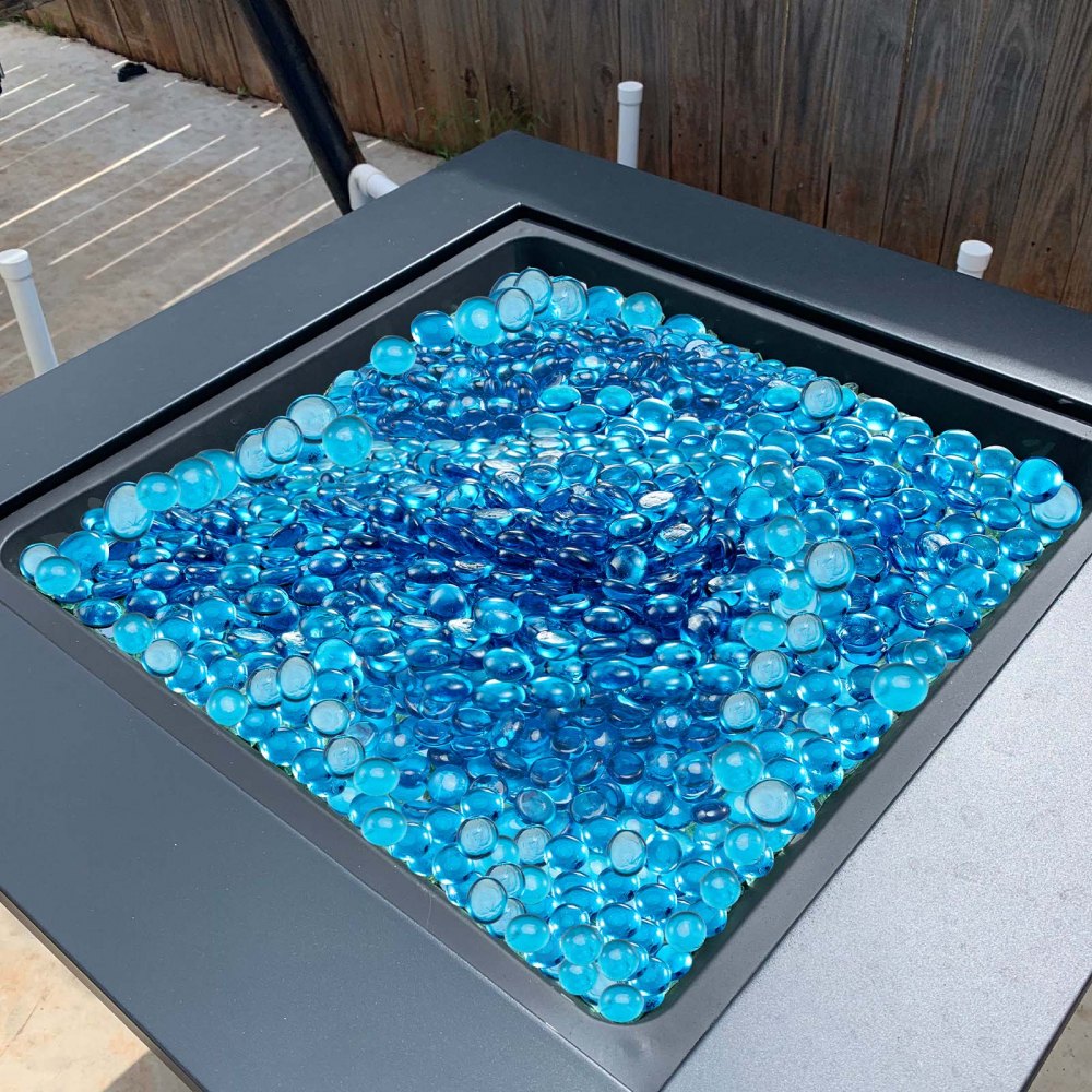 VEVOR Fire Glass, 20 lbs / 9.0 kg High-Temperature Resistant Fireplace Rocks, 3/4-Inch / 19.05 mm Reflective Firepit