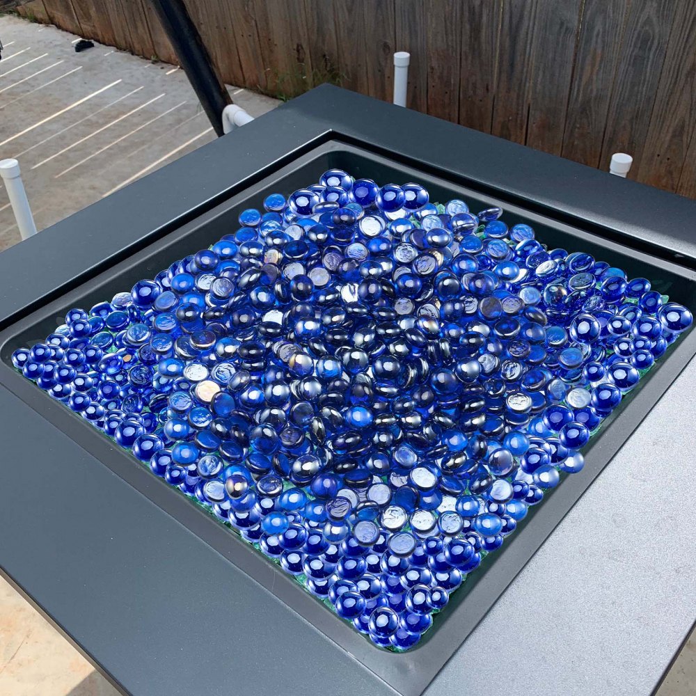 VEVOR Fire Glass, 10LBS/4.5KG High-Temperature Resistant Fireplace Rocks, 3/4-Inch / 19.05 mm Reflective & Smokeless