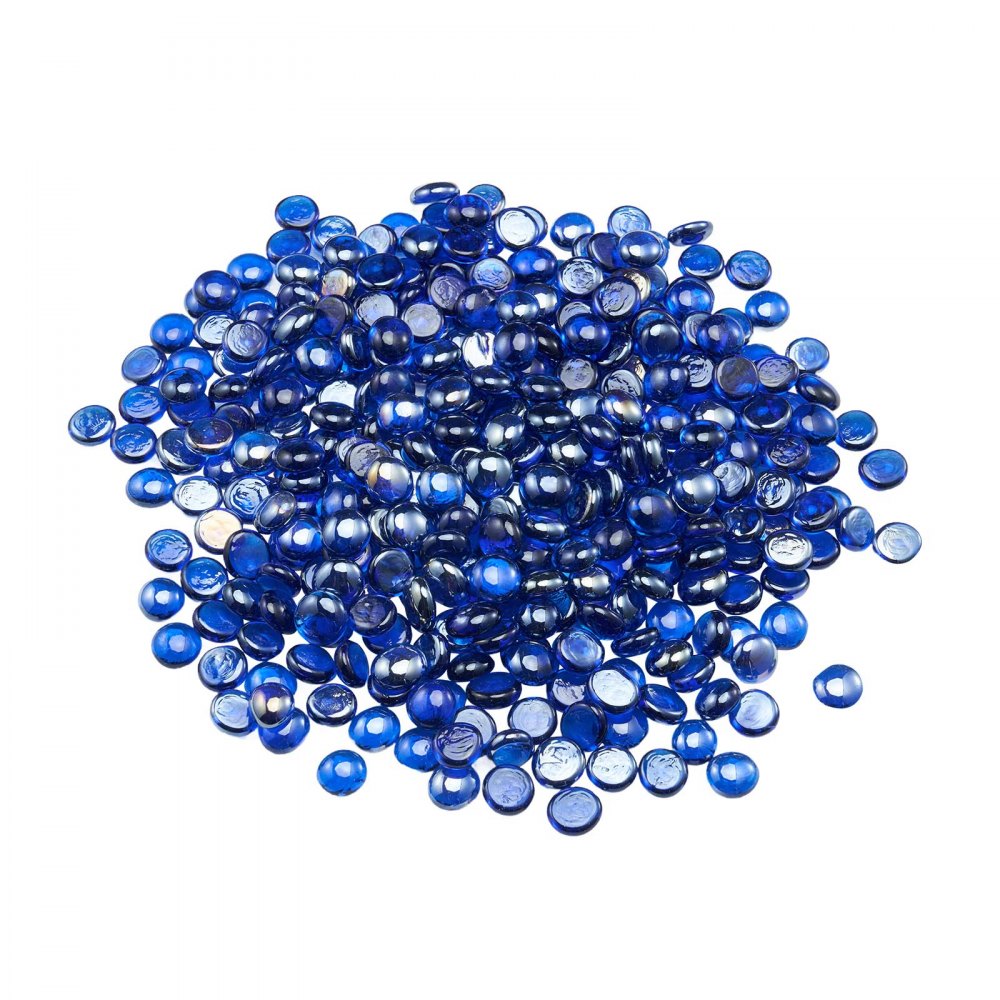 VEVOR Fire Glass, 10LBS/4.5KG High-Temperature Resistant Fireplace Rocks, 3/4-Inch / 19.05 mm Reflective & Smokeless