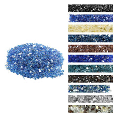 VEVOR Fire Glass, 10LBS / 4.5KG High-Temperature Resistant Fireplace Rocks, 1/4-Inch / 6.35 mm Reflective & Smokeless