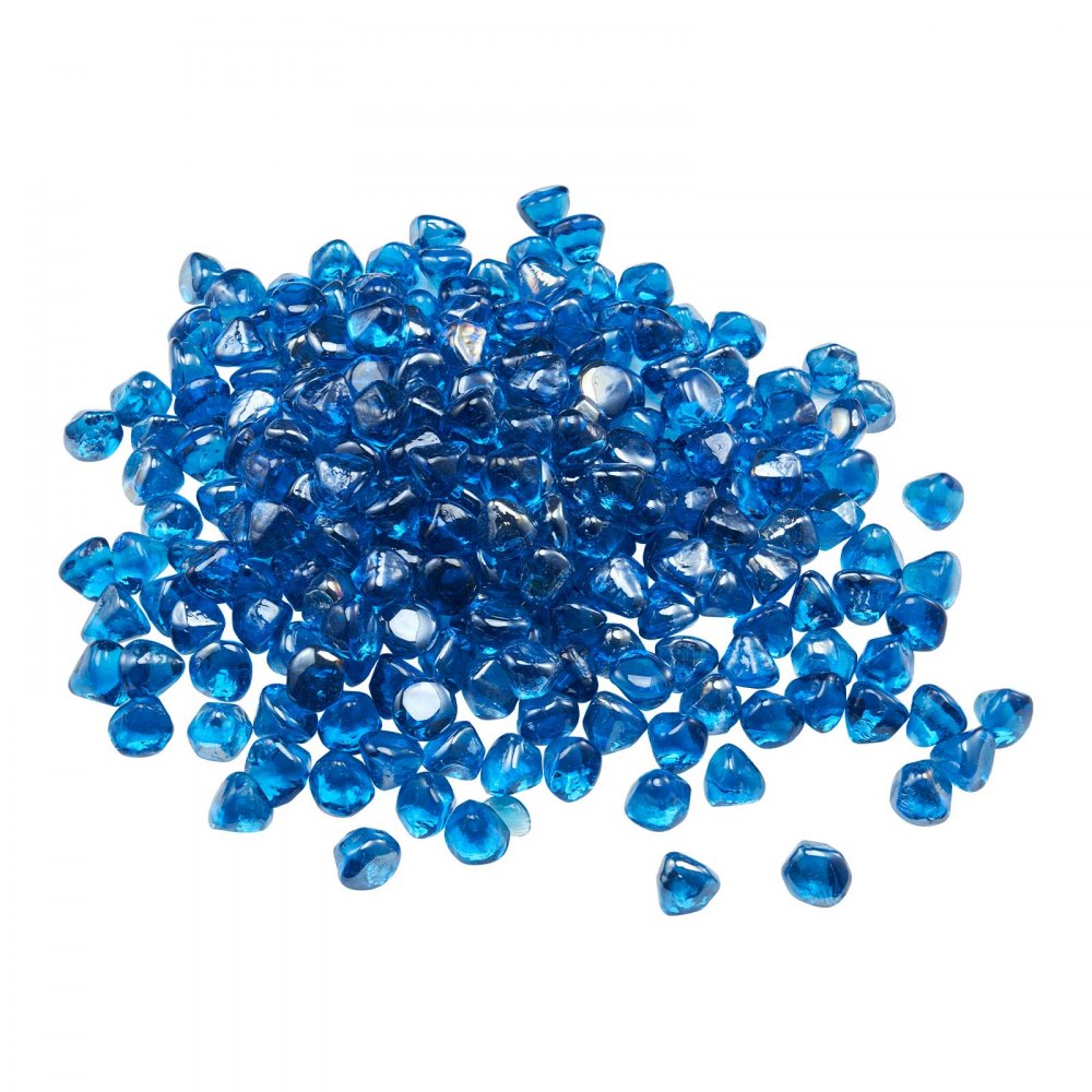VEVOR Fire Glass, 10LBS / 4.5KG High-Temperature Resistant Fireplace Rocks, 1 Inch / 25.4 mm Reflective Firepit Glass