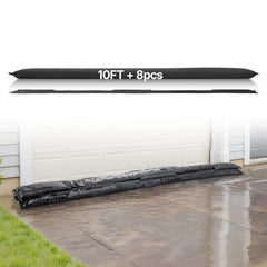 VEVOR Flood Barrier, 8 Pack, 10 x 0.7 ft Flood Bags Activated by Water, Water Absorbent Barrier, Sandless Sandbags