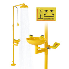 VEVOR Emergency Shower Eye Wash Station, 34.25 x 15.75 x 91.73 Inch 304 Stainless Steel Eyewash and Shower Combination