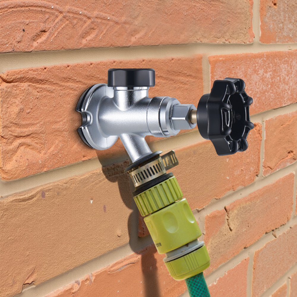 VEVOR 12-Inch Frost-Free Sillcock, 1/2" PTC x 3/4" MHT Hose Bibb, Anti-Siphon Lead-Free Brass Valve, Push-to-Connect