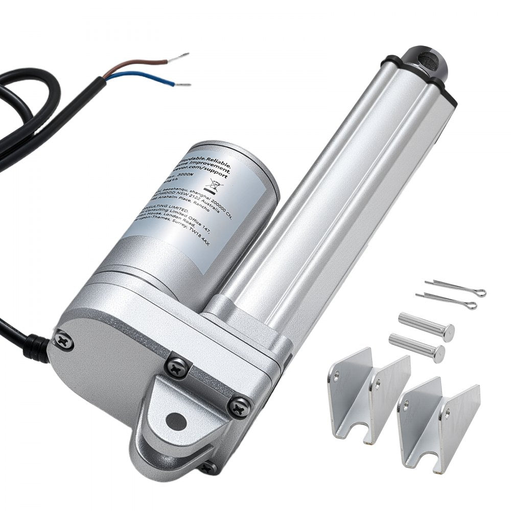 VEVOR 12V Linear Actuator, 4 Inch IP65 Waterproof Linear Actuator, 675lbs/3000N 0.2"/s Motion Actuators with Mounting