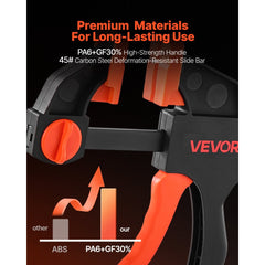 VEVOR Bar Clamps for Woodworking, 2-Pack 12 inch and 2-Pack 6 inch, One-Handed Clamp/Spreader, Quick-Grip F-Clamp with