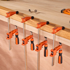 VEVOR Bar Clamps for Woodworking, 2-Pack 6 inch and 2-Pack 12 inch, Lockable F-Clamp with 600 lbs Load Limit, 2-1/2