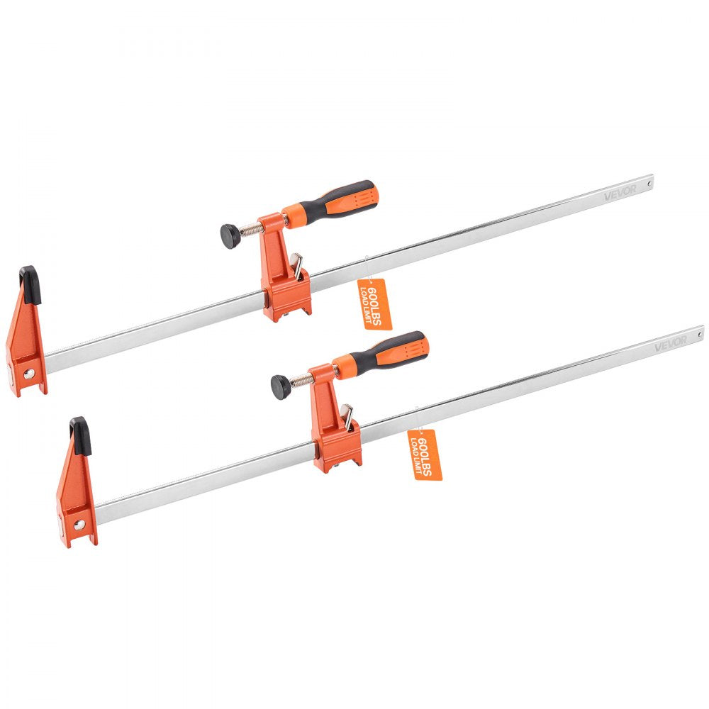 VEVOR Bar Clamps for Woodworking, 2-Pack 24 inch Opening, Lockable F-Clamp with 600 lbs Load Limit, 2-1/2 inch Depth