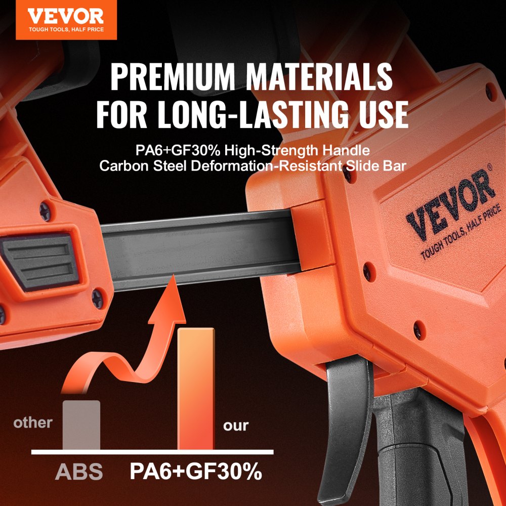 VEVOR Bar Clamps for Woodworking, 2-Pack 24" One-Handed Clamp/Spreader, Quick-Change F Clamp with 300 lbs Load Limit