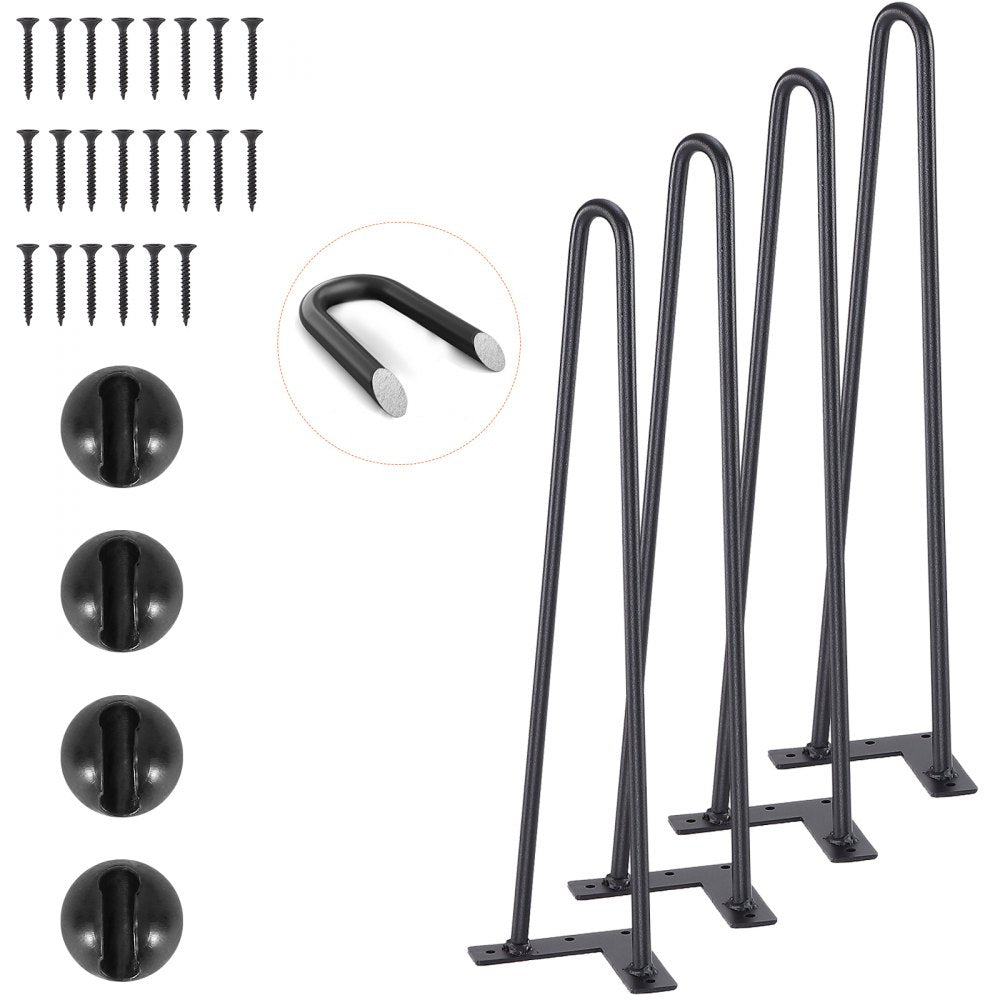 VEVOR 19" Hairpin Furniture Legs, Metal Home DIY Projects for Nightstand, Coffee Table, Desk, 500lbs Load Capacity with
