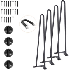 VEVOR 19" Hairpin Furniture Legs, Metal Home DIY Projects for Nightstand, Coffee Table, Desk, 500lbs Load Capacity with