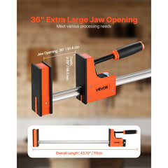 VEVOR Bar Clamps for Woodworking, 2-Pack 36 inch Parallel Clamp Set, F-Clamp with 1500 lbs Load Limit, Even Pressure