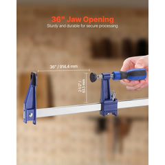 VEVOR Bar Clamps for Woodworking, 2-Pack 36 inch Opening, Lockable F-Clamp with 600 lbs Load Limit, 2-1/2 inch Depth