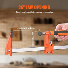 VEVOR Bar Clamps for Woodworking, 2-Pack 36" Clamp, Quick-Change F Clamp with 600 lbs Load Limit, 2.5" Throat Depth