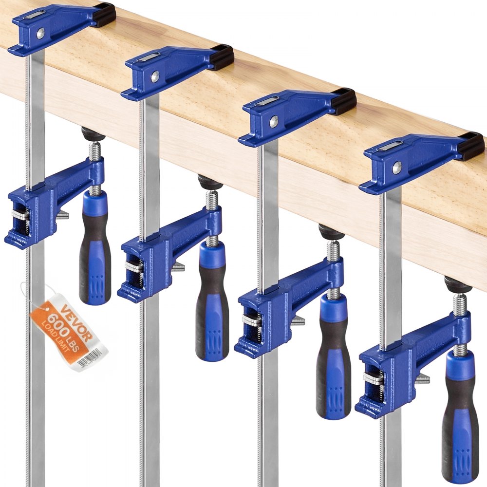 VEVOR Bar Clamps for Woodworking, 4-Pack 36 inch Opening, Lockable F-Clamp with 600 lbs Load Limit, 2-1/2 inch Depth
