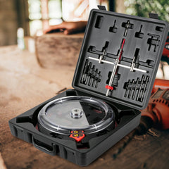 VEVOR Adjustable Hole Saw Cutter Kit, 1-5/8" to 8" (40-200 mm), Two Replaceable Pilot Drill Bits, Twin Blade Recessed
