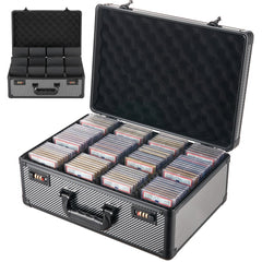VEVOR Graded Card Case 4 Row 162 PSA Slab Storage Box with Combination Lock, Baseball Sports Trading Cards Holder