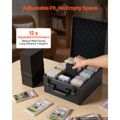 VEVOR Graded Card Case 3 Row 150 PSA Slab Storage Box with Secure Lock, Baseball Sports Trading Cards Holder Collector