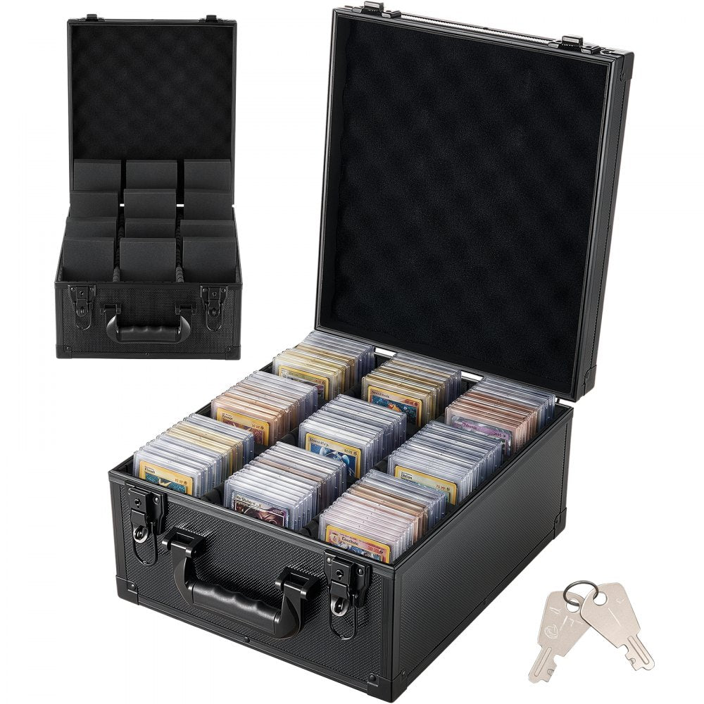 VEVOR Graded Card Case 3 Row 150 PSA Slab Storage Box with Secure Lock, Baseball Sports Trading Cards Holder Collector