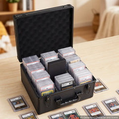 VEVOR Graded Card Case 3 Row 180 PSA Slab Storage Box with Secure Lock, Baseball Sports Trading Cards Holder Collector