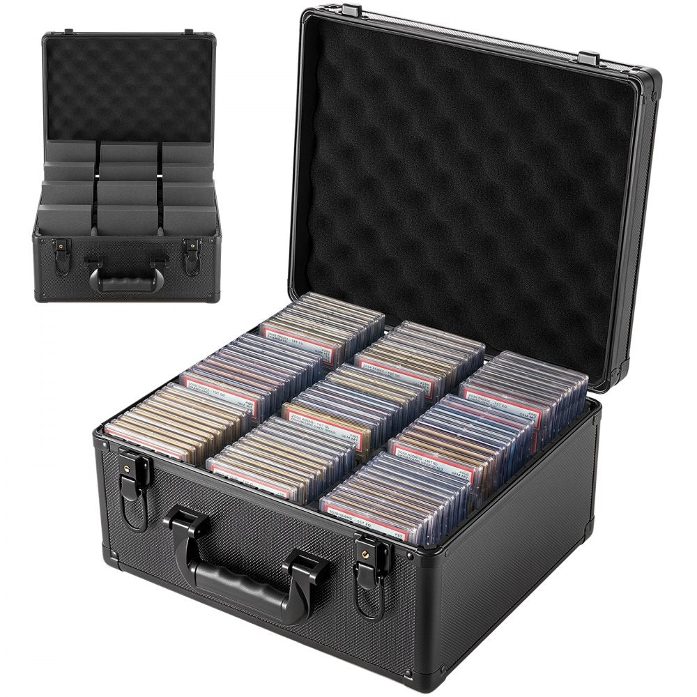 VEVOR Graded Card Case 3 Row 180 PSA Slab Storage Box with Secure Lock, Baseball Sports Trading Cards Holder Collector