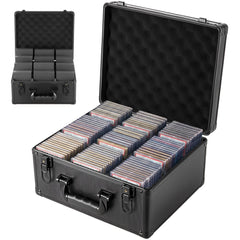VEVOR Graded Card Case 3 Row 180 PSA Slab Storage Box with Secure Lock, Baseball Sports Trading Cards Holder Collector