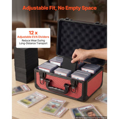 VEVOR Graded Card Case 3 Row 96 PSA Slab Storage Box with Secure Lock, Baseball Sports Trading Cards Holder Collector