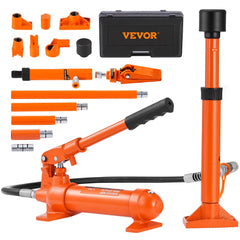 VEVOR 4 Ton Porta Power Kit, Portable Hydraulic Jack with 3.9 ft/1.2 m Oil Hose, Auto Body Frame Repair Kit with