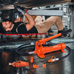 VEVOR 4 Ton Porta Power Kit, Portable Hydraulic Jack with 3.9 ft/1.2 m Oil Hose, Auto Body Frame Repair Kit with
