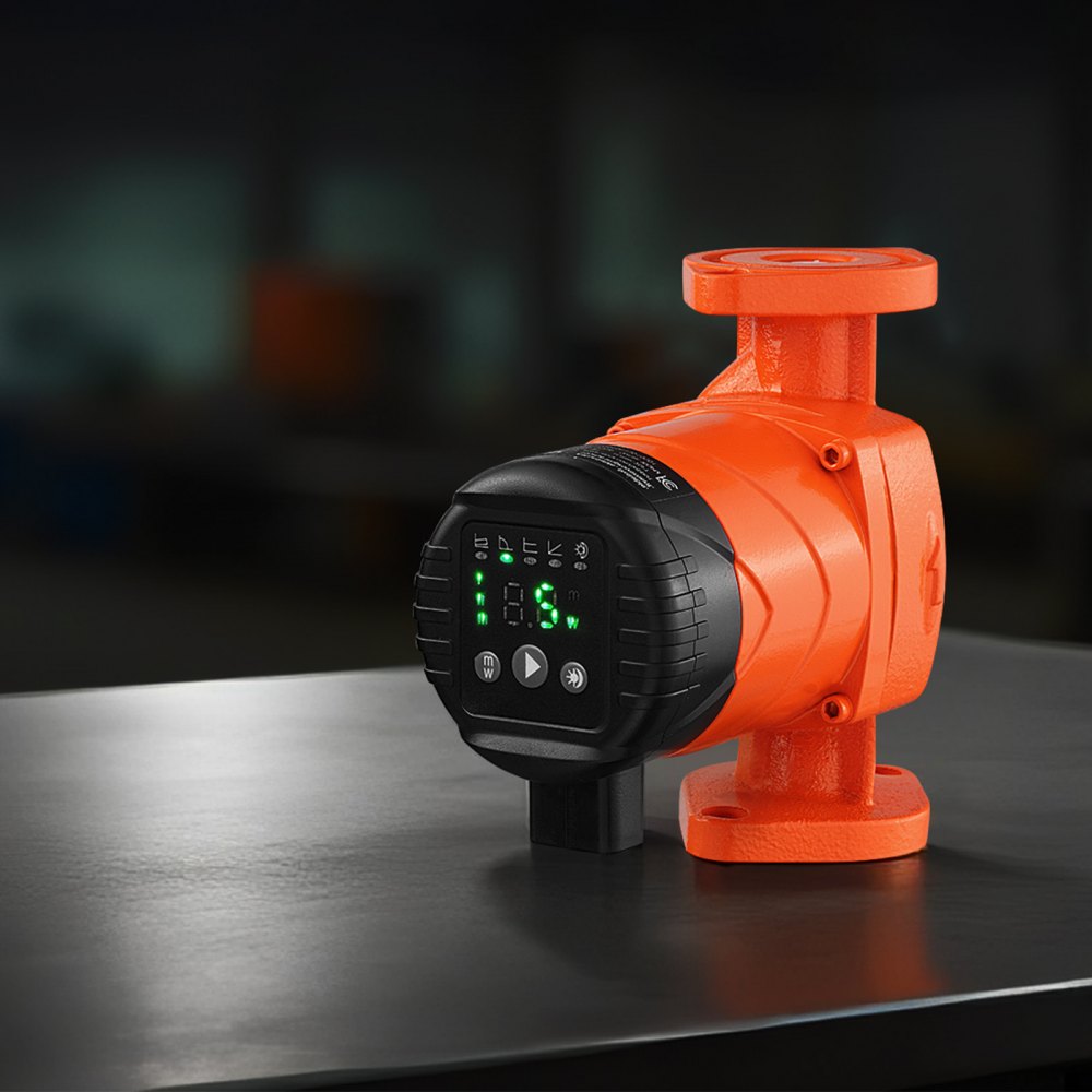 VEVOR F-E007-1F1 High Efficiency Circulator Pump, 16 GPM, 120V 20 ft Cast Iron Hot Water Recirculating Circulation