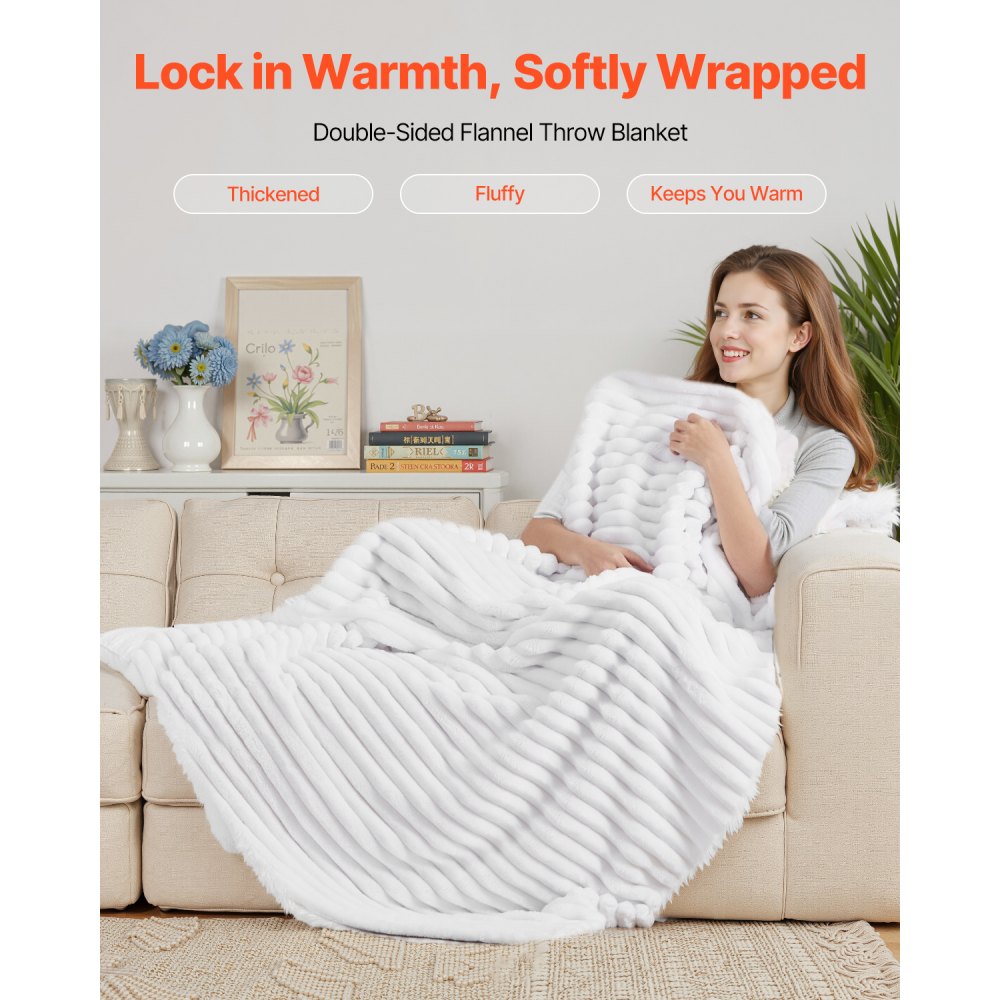 VEVOR Fleece Throw Blanket, 50 x 60 Inches / 1270 x 1524 mm, Flannel Fleece Cozy Throw Blankets, Cute Small Fuzzy