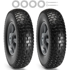 VEVOR Solid PU Run-Flat Tire Wheel, 10", 2-Pack, 180 lbs Dynamic Load, 220 lbs Static Load, Flat Free Tubeless Tires