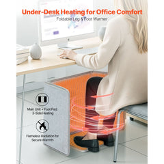 VEVOR Under Desk Space Heater,Foldble Foot Warmer Portable for Home&Office,Timer & Secure,Quiet for