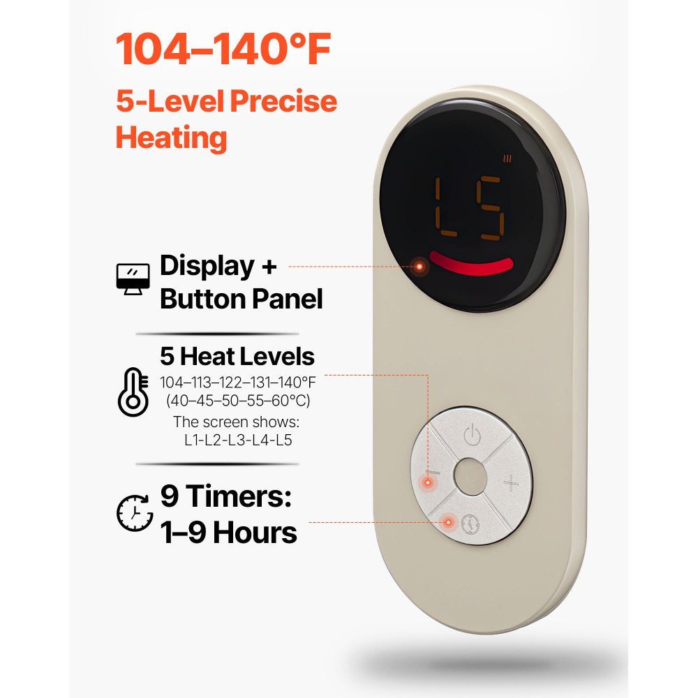 VEVOR Under Desk Space Heater,Foldble Foot Warmer Portable for Home&Office,Timer & Secure,Quiet for