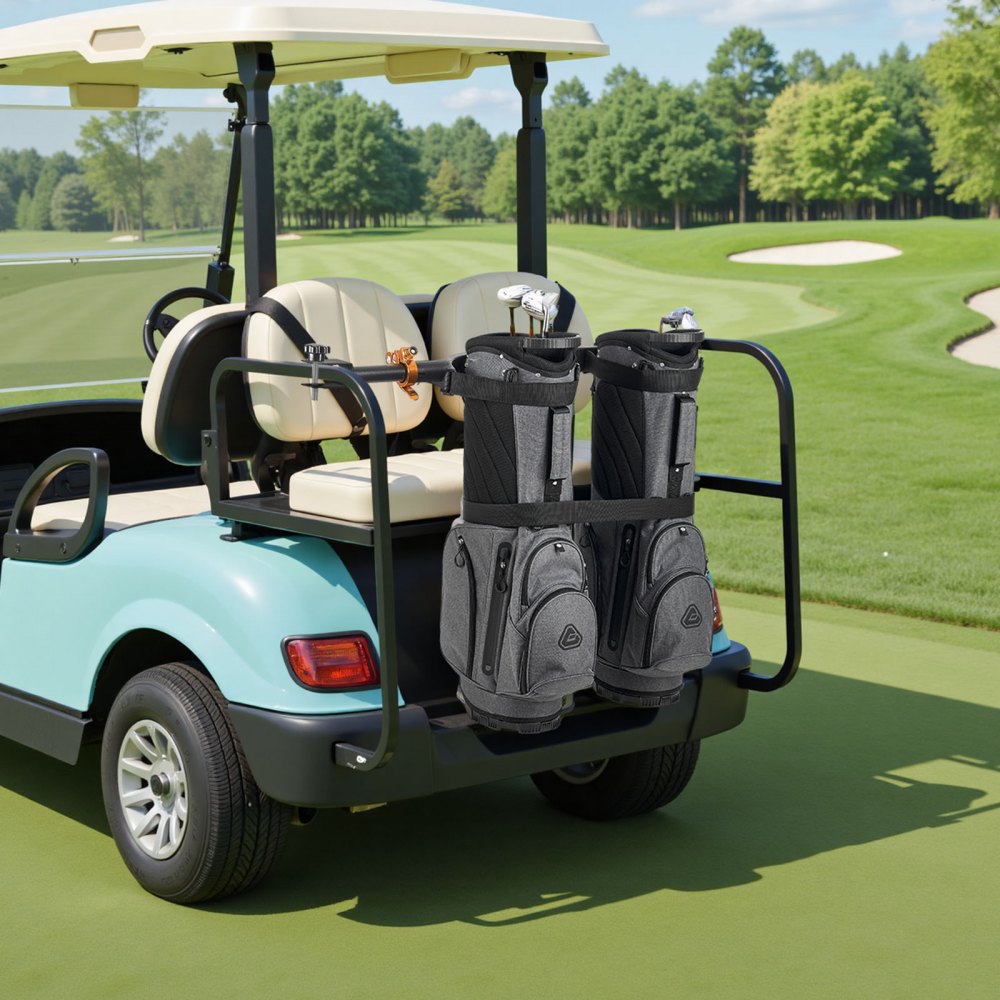VEVOR Golf Cart Bag Holder, 53.9 x 7.7 x 2.4 Inch, Compatible with Most 2+2 Golf Cart Rear Seat with 1.2-Inch Square