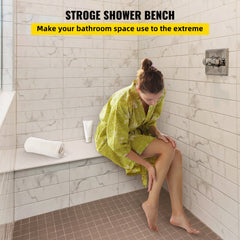 VEVOR Board Shower Bench Rectangle Bench Ready to Tile&Waterproof 38.2x11.4x20" - 11.5"x38"x20"