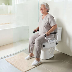 VEVOR Raised Toilet Seat with Arms, 300 lbs Load Capacity, 3-Level Adjustable Height, Widened Commode Elevated Toilet